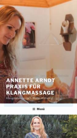 Vorschau der mobilen Webseite www.klangmassage-annettearndt.de, Klangmassage Annette Arndt