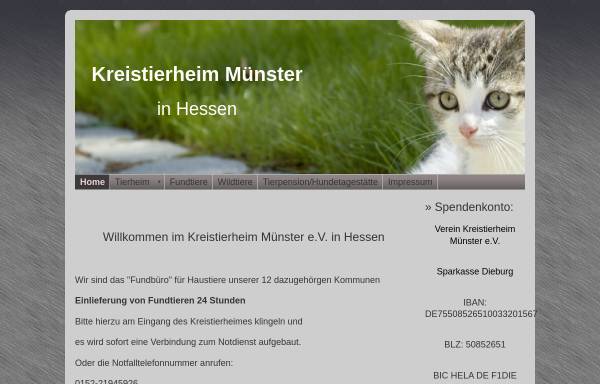 Vorschau von www.kreistierheim-muenster-hessen.net, Tierschutzverein Münster und Umgebung e.V.