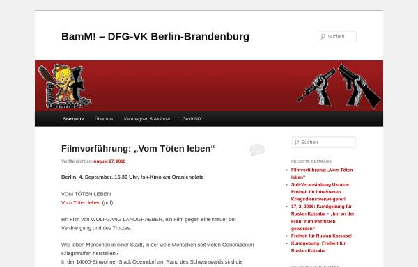 Vorschau von www.bamm.de, Berliner Büro für antimilitaristische Maßnahmen und DFG-VK Berlin-Brandenburg
