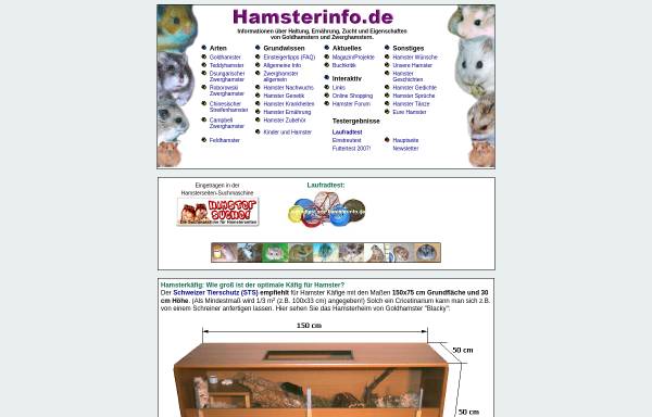 Vorschau von www.hamsterinfo.de, Hamsterinfo