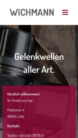 Vorschau der mobilen Webseite www.wichmann-os.de, CSN Wichmann GmbH