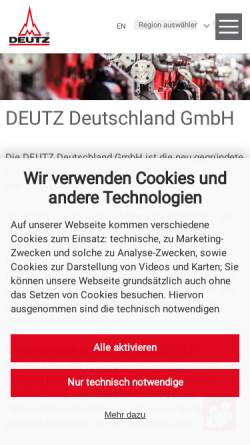 Vorschau der mobilen Webseite www.deutz.de, Deutz AG