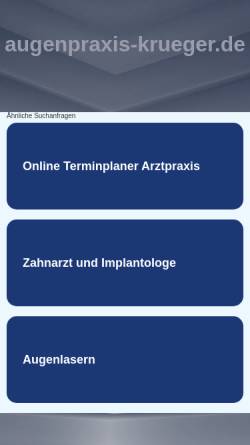 Vorschau der mobilen Webseite augenpraxis-krueger.de, Augenarzt Dr. Karlheinz Krüger