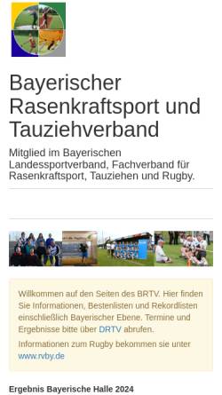 Vorschau der mobilen Webseite www.brtv.de, Bayerischer Rasenkraftsport und Tauziehverband e.V.
