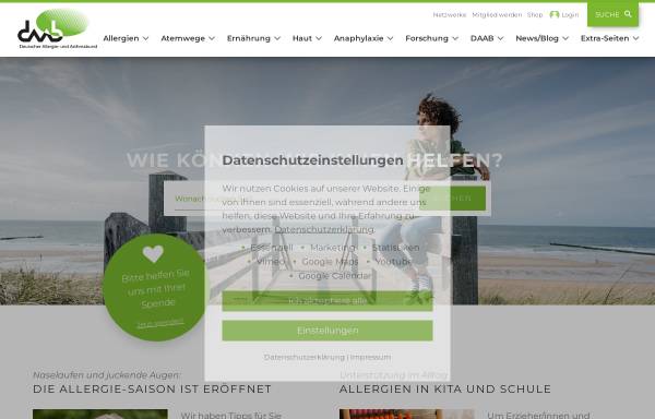 Vorschau von www.daab.de, Deutscher Allergie- und Asthmabund e. V. (DAAB)