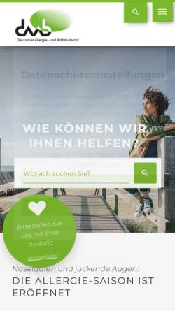 Vorschau der mobilen Webseite www.daab.de, Deutscher Allergie- und Asthmabund e. V. (DAAB)
