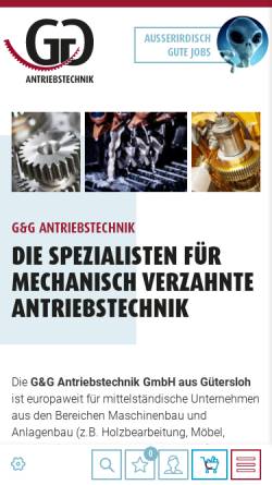 Vorschau der mobilen Webseite www.gg-antriebstechnik.de, G&G Antriebstechnik GmbH