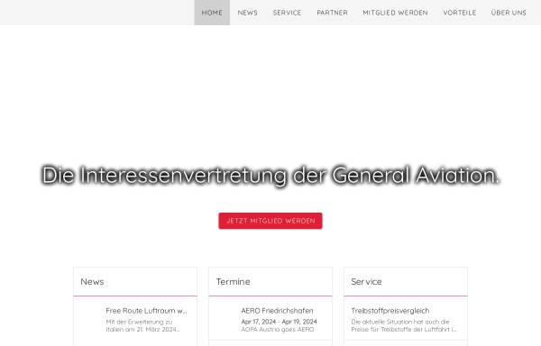 Vorschau von www.aopa.at, AOPA Vereinigung Privatpiloten Österreich