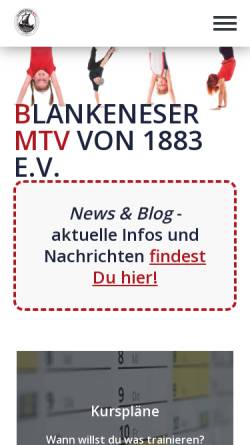 Vorschau der mobilen Webseite blankeneser-mtv.de, Blankeneser Männerturnverein 1883 e.V.