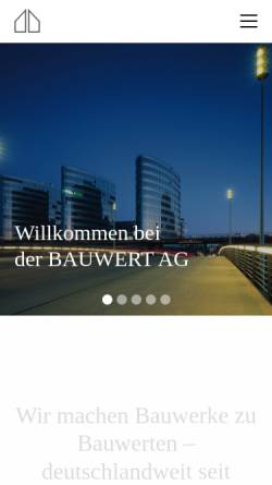 Vorschau der mobilen Webseite www.bauwert.de, Bauwert Investment Group GmbH & Co. KG