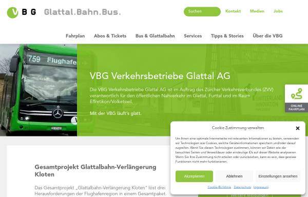 Vorschau von www.vbg.ch, Glattalbahn