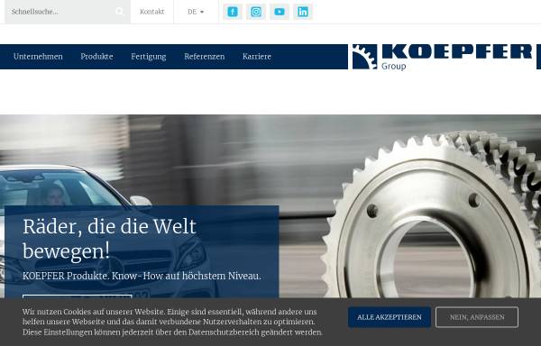 Vorschau von www.koepfer.com, Jos. Koepfer & Söhne GmbH