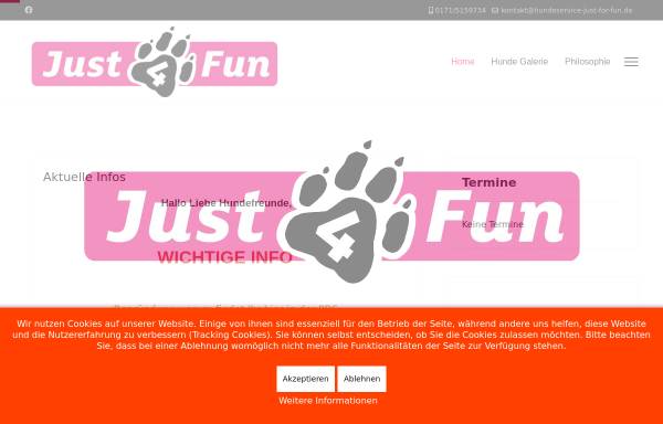 Vorschau von www.hundeservice-just-for-fun.de, Hundeservice Just for Fun