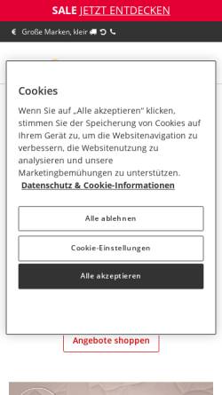 Vorschau der mobilen Webseite www.schuhcenter.de, Siemes Schuhcenter GmbH & Co. KG