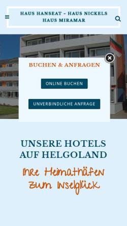 Vorschau der mobilen Webseite www.hanseat-nickels-miramar.de, Hanseat & Nickels