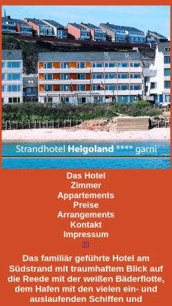 Vorschau der mobilen Webseite www.strandhotel-helgoland.de, Strandhotel Helgoland