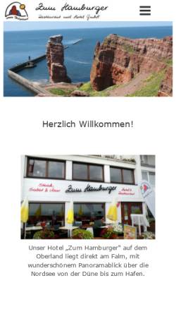 Vorschau der mobilen Webseite www.zum-hamburger.de, Zum Hamburger Restaurant und Hotel GmbH