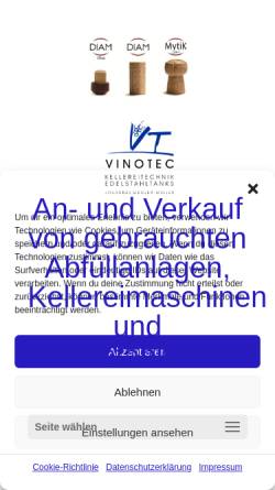 Vorschau der mobilen Webseite vino-tec.de, Vino Tec