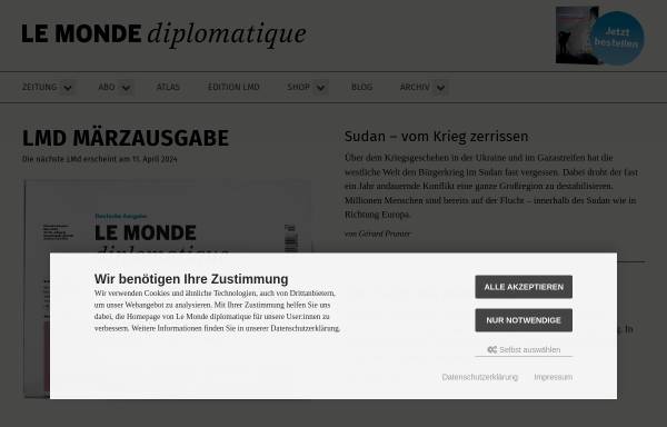 Vorschau von www.monde-diplomatique.de, Le Monde diplomatique