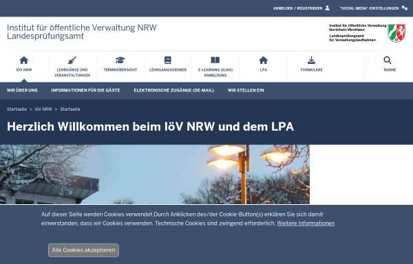 Vorschau von www.ioev.nrw.de, Institut für öffentliche Verwaltung NRW (IöV)