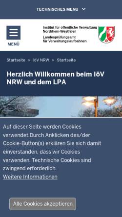 Vorschau der mobilen Webseite www.ioev.nrw.de, Institut für öffentliche Verwaltung NRW (IöV)
