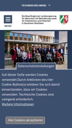 Vorschau der mobilen Webseite www.lbb.nrw.de, Der Beauftragte der Landesregierung für die Belange der Menschen mit Behinderung