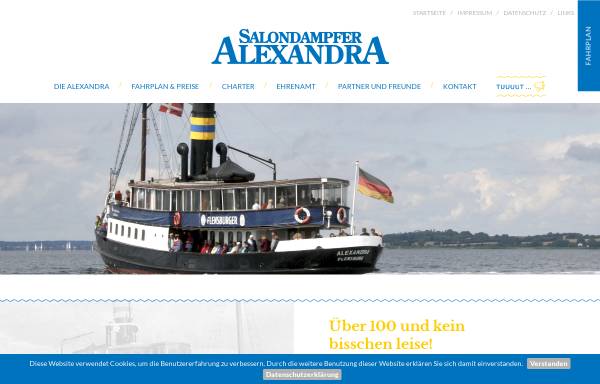 Vorschau von www.dampfer-alexandra.de, Salondampfer-Alexandra