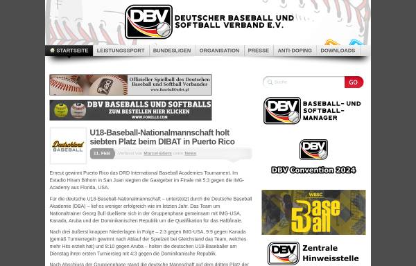 Vorschau von www.baseball-softball.de, Deutscher Baseball- und Softball-Verband