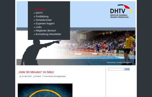 Vorschau von www.dhtv.de, Deutsche Handball Trainer Vereinigung