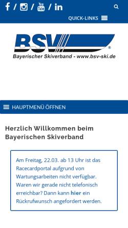 Vorschau der mobilen Webseite www.bsv-ski.de, Bayerischer Skiverband
