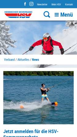 Vorschau der mobilen Webseite www.hsv-ski.de, Hessischer Skiverband