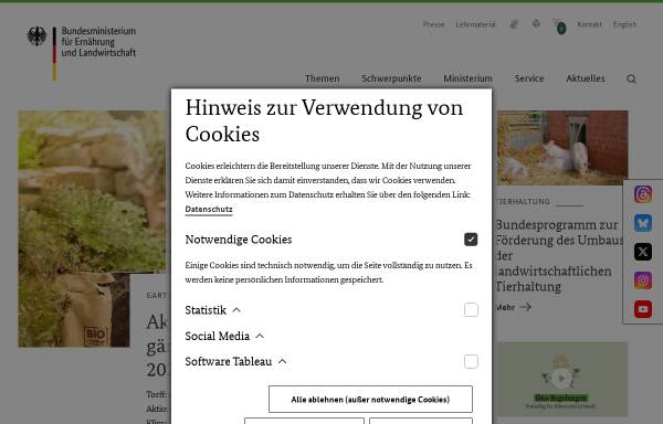 Vorschau von www.bmelv.de, Bundesministerium für Ernährung, Landwirtschaft und Verbraucherschutz (BMELV)