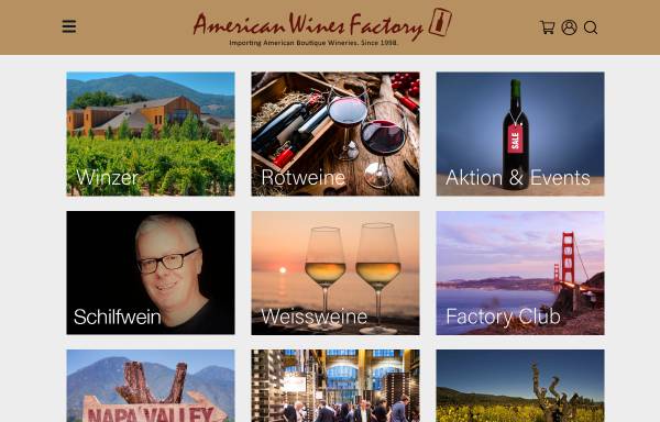 Vorschau von www.americanwines.ch, American Wines Factory AG auf die USA spezialisierte Weinhandlung