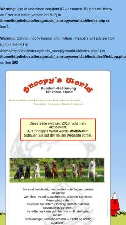 Vorschau der mobilen Webseite www.snoopysworld.ch, Snoopys World