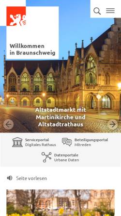 Vorschau der mobilen Webseite www.braunschweig.de, Stadt Braunschweig
