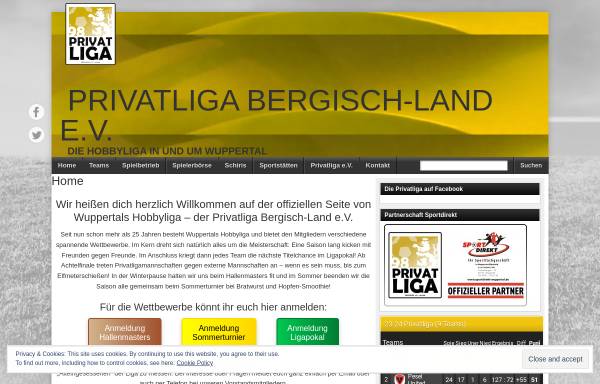 Vorschau von www.privatliga.de, Privatliga Bergisch-Land e.V.