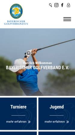 Vorschau der mobilen Webseite www.bayerischer-golfverband.de, Bayerischer Golfverband