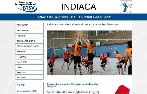 Vorschau von www.indiaca-btsv.de, Indiaca im BTSV