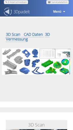 Vorschau der mobilen Webseite www.3dpadelt.de, 3D Padelt GmbH