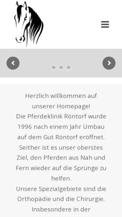 Vorschau der mobilen Webseite www.pferdeklinik-roentorf.de, Pferdeklinik Röntorf