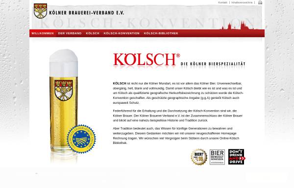 Vorschau von www.koelner-brauerei-verband.de, Kölner Brauerei Verband e.V.