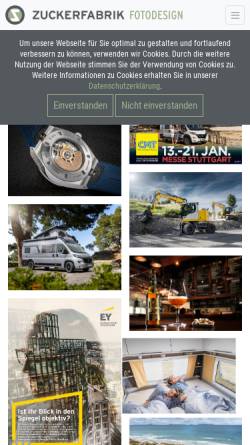 Vorschau der mobilen Webseite zuckerfabrik.com, Zuckerfabrik Digital Fotodesign