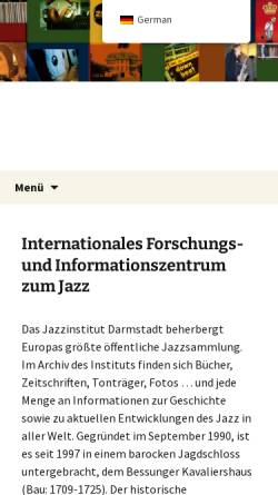 Vorschau der mobilen Webseite www.jazzinstitut.de, Jazzinstitut