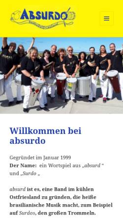 Vorschau der mobilen Webseite www.absurdo-emden.de, Absurdo SambaOstfriesland
