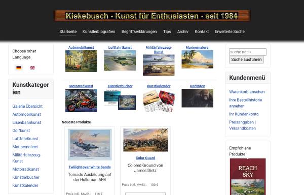 Vorschau von www.kiekebusch.com, Kunstdruckhandel Joerg Kiekebusch