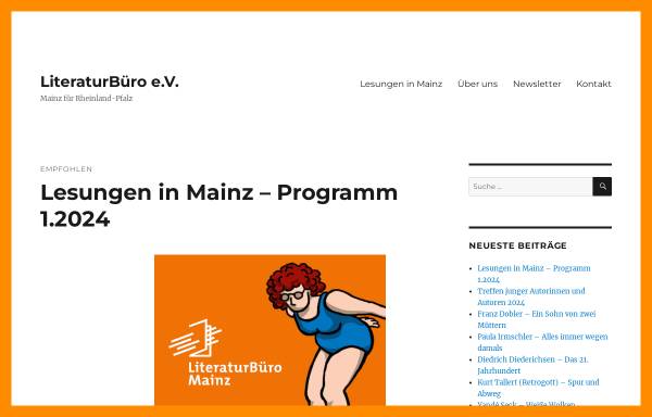 Vorschau von www.literaturbuero-rlp.de, LiteraturBüro Mainz e.V. für Rheinland-Pfalz