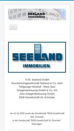 Vorschau der mobilen Webseite www.seeland-immobilien.de, Seeland Immobilien