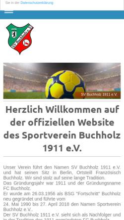 Vorschau der mobilen Webseite www.sv-buchholz.de, SV Buchholz e.V.
