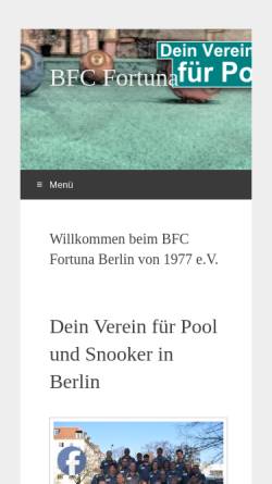Vorschau der mobilen Webseite www.bfc-fortuna.de, BFC Fortuna Berlin von 1977 e. V.