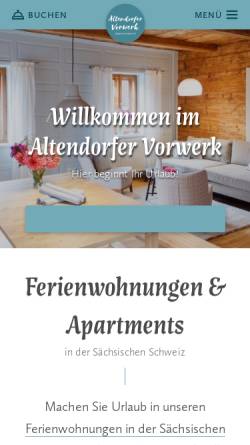 Vorschau der mobilen Webseite www.altendorfer-vorwerk.de, Altendorfer Vorwerk - Ferienapartments und Ferienwohnungen